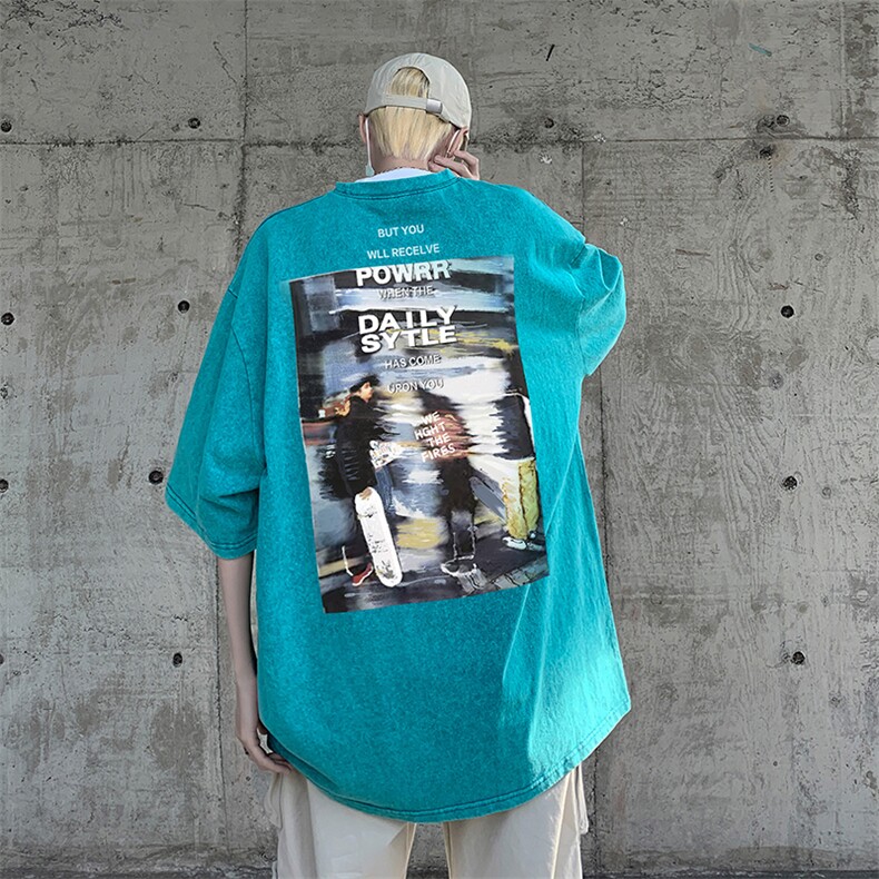 2023夏季重磅新款水洗做旧短袖301D-4-SX15-P38抖音品质！！！,男装T恤,电商B251A(原星座301D-4)