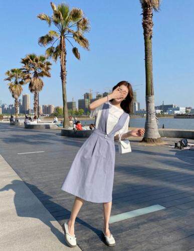 夏季背带两件套，女装，E莎