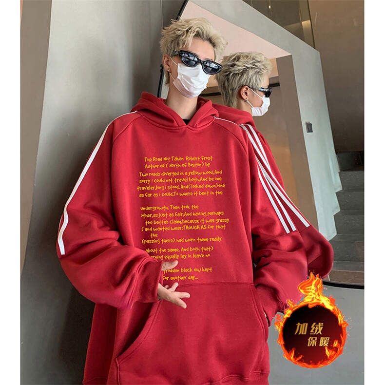 抖音得物供货提供视频秋冬重磅美式宽松织带连帽卫衣0407,男装卫衣,电商A486