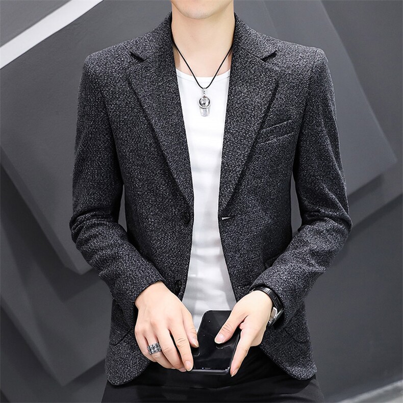 2023春季新款纯色西服男宽松外套男士上衣单件中年商务休闲小西装,男装西服,电商B212（原钱塘6029）