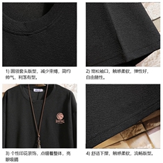 Q11237-P30春夏季七分袖t恤男大码五分袖男短袖中袖砖墙挂拍，男装T恤，电商A040A