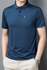 男士2022休闲商务短袖POLO衫纯色翻领中年爸爸装上衣ZL1232-P53，男装Polo衫，星座1105-3