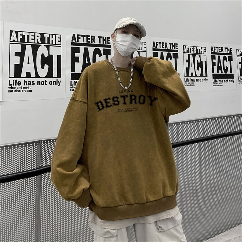 DSA028-SXCT22L168抖音品质水洗重磅卫衣男高品质65棉圆领卫衣,男装卫衣,电商A028