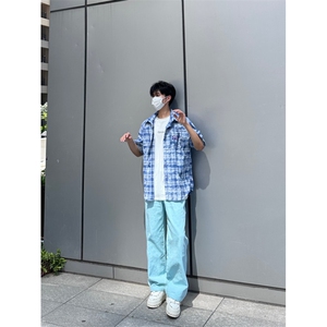 25年春季水洗高街vibe直筒宽松阔腿五色牛仔裤NZ2310-P55控78图片