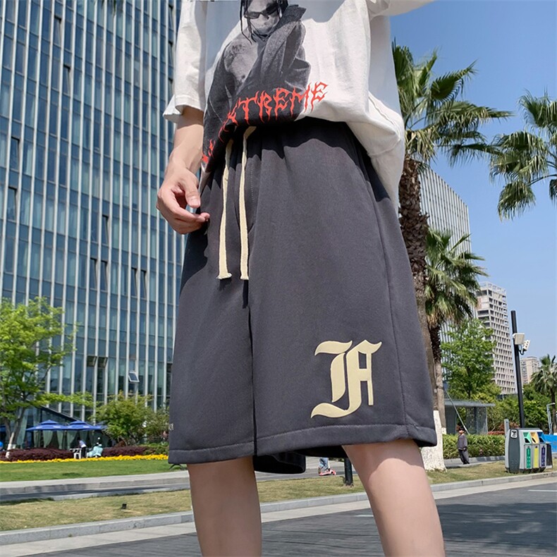 短裤男ins潮流夏季复古潮牌美式五分裤港风宽松休闲DK0628-P28,男装休闲裤,星座308B-1
