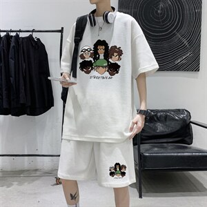 ！2023夏季潮牌男士短袖T恤套装学生一套衣服TZH07P50图片