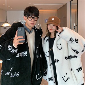2025新款港风平绒羊剪绒夹克男外套连帽棉袄棉服棉衣男3306-P110图片