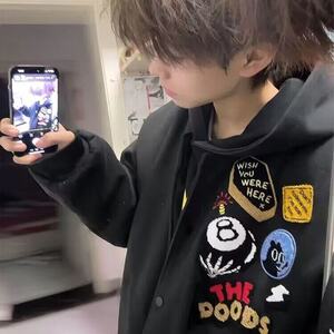 美式街头徽章字母刺绣棒球服男女春秋季潮流痞帅宽松情侣夹克外套