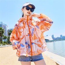 防晒衣女2025新款夏季宽松花色薄款透气户外旅游小个子防晒服外套，女装防晒衣，帛香坊