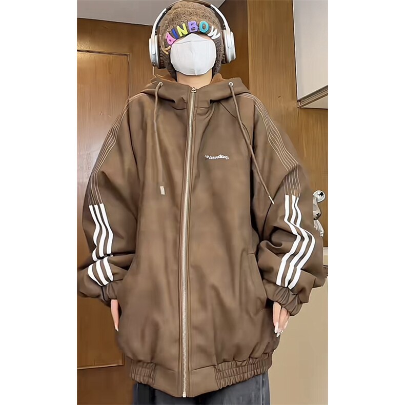现货网图切片羊羔毛内胆三条杠棉服美拉德皮棉衣M2412-特P100,男装棉衣,星座1213