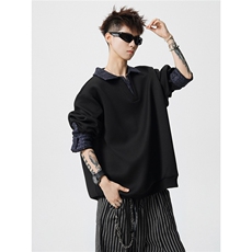 WY10173-特批50加绒P60美式重磅绒感V领卫衣大码撞色上衣外套，女装短外套，电商A059