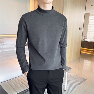 男保暖体恤卫衣上衣半高领纯色打底衫 T617- P35图片