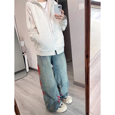 【有货】三条杠条纹牛仔裤男女款美式vibe风裤子G8512WW-特P55，男装牛仔裤，星座1007（原301D）