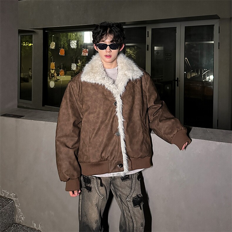 405A美式高街大毛领短款棉衣座山雕棉服MY25809-特批100控178,男装棉衣,星座405A