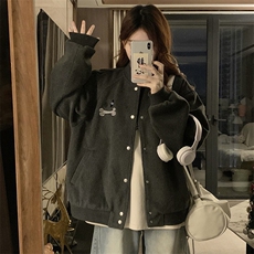A476-P100新款棒球服重工刺绣插肩袖棒球夹克春秋休闲外套，男装夹克，星座911