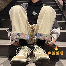 小熊卷边灯芯绒加绒加厚休闲裤KK376特P55，男装休闲裤，星座712