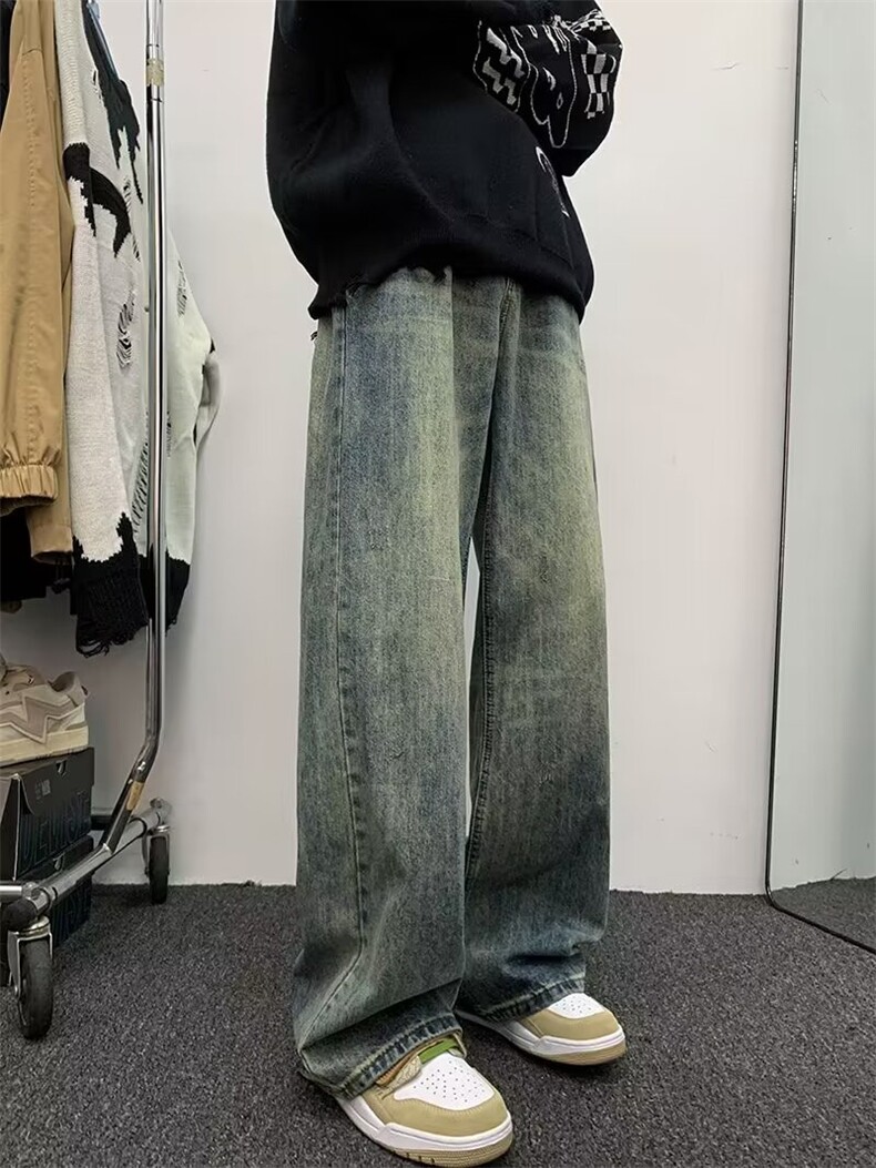 美式高街复古牛仔裤男士新款水洗休闲宽松直筒长裤子70233-p45,男装牛仔裤,星座1008-1