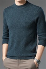 B-N21607冬季新款男士圆领毛衣仿羊绒针织加绒打底衫男装保暖P，男装针织衫/毛衣，电商B360