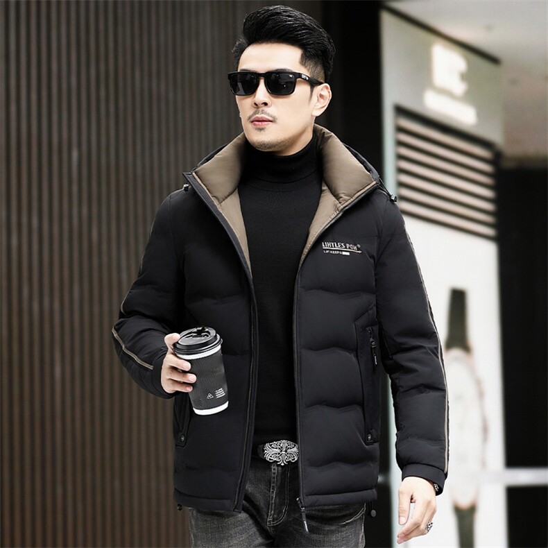 B8303钱塘2020-3时尚休闲冬季厚款有帽简约中年男士羽绒服P250,男装羽绒服,钱塘207-3