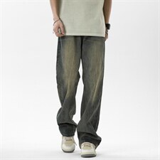 C315-G3022现货高品质高街复古重工洗水猫须马骝牛仔裤(P65限89)2，男装牛仔裤，电商C315