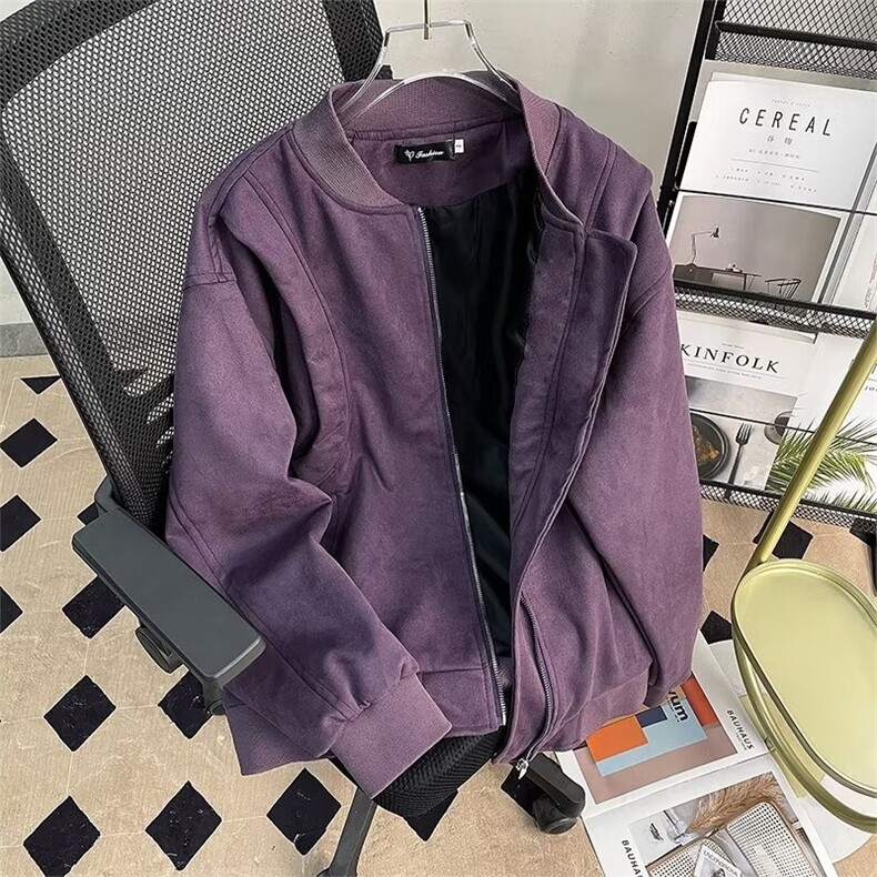 麂皮绒棒球服外套男士春季A679P75,男装夹克,星座1116-2