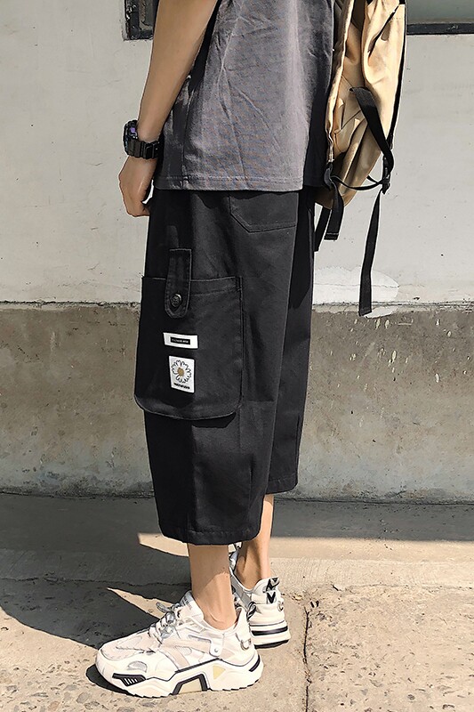 K707-P45夏季男士大口袋工装七分裤男宽松大码直筒灯笼潮裤,男装休闲裤,电商B369（原A024）