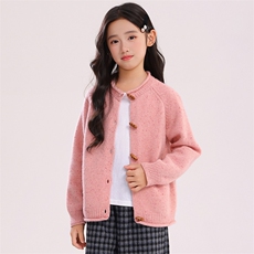2025年秋季新款百搭男女同款系扣加厚保暖羊毛开衫，童装儿童羊毛衫，宏杨羊绒