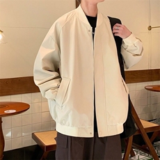 新款夹克男士潮流复古时尚休闲纯色宽松飞行棒球服外套M622，男装夹克，星座1116A-1（原606A）