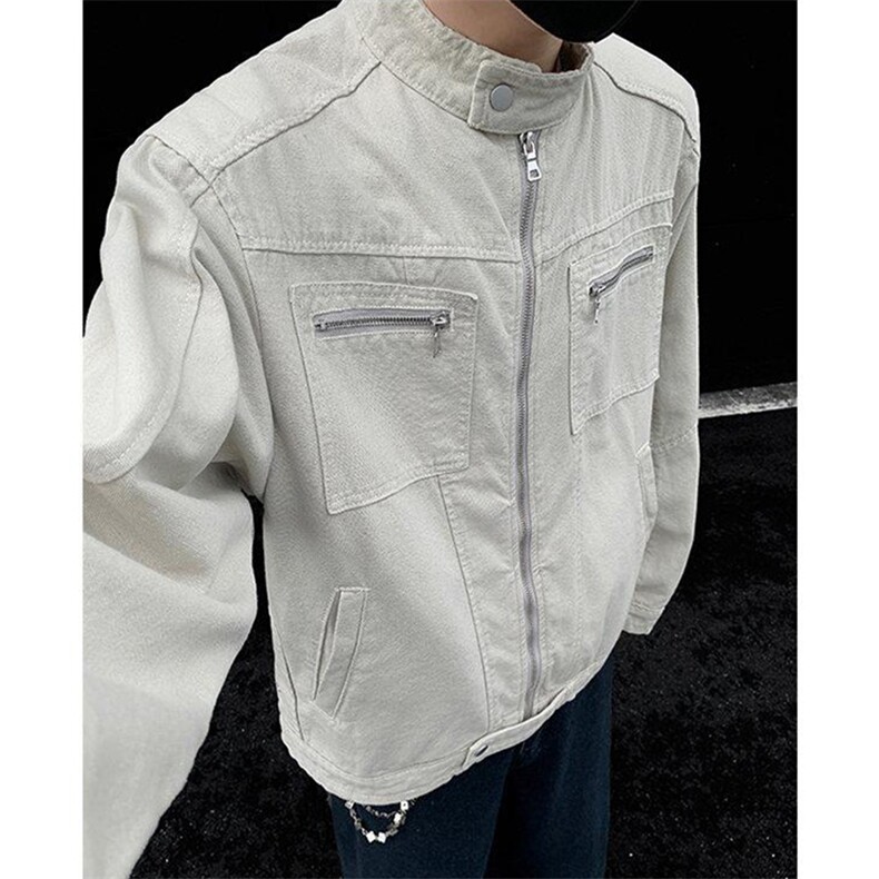 26春装高品质老钱风立领夹克外套男女美式潮牌拉链工装风宽松上衣，男装夹克，电商A486