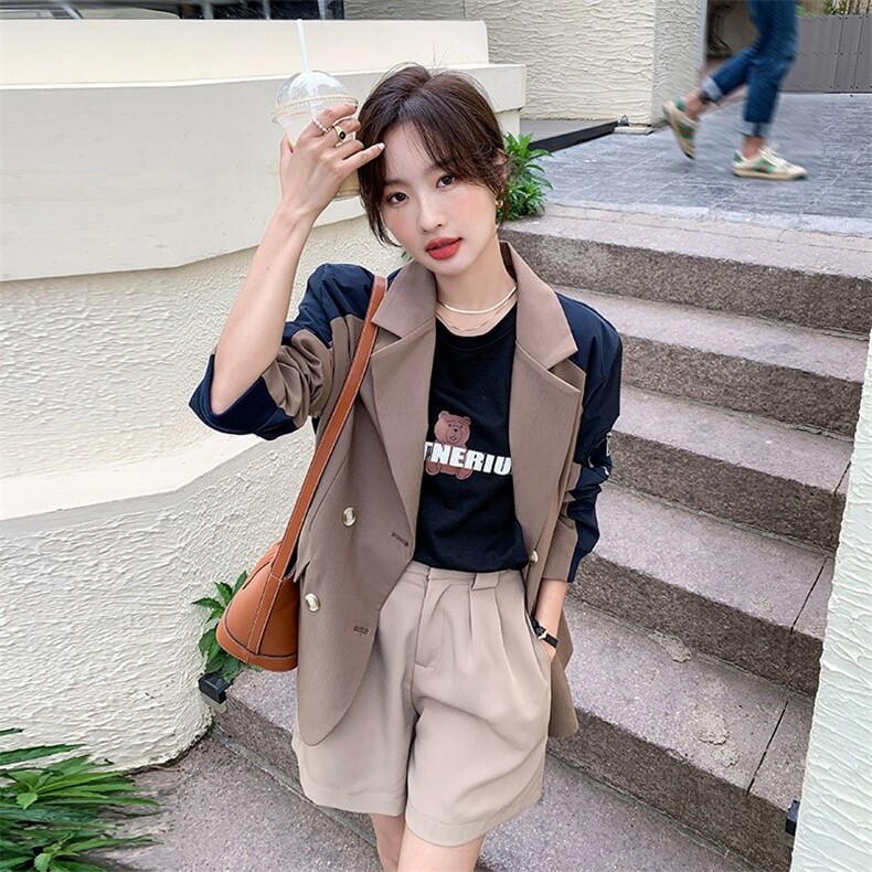 【现货】2022秋后背设计假两件撞色西服251-602-P155-K218,女装西装,浙宝189