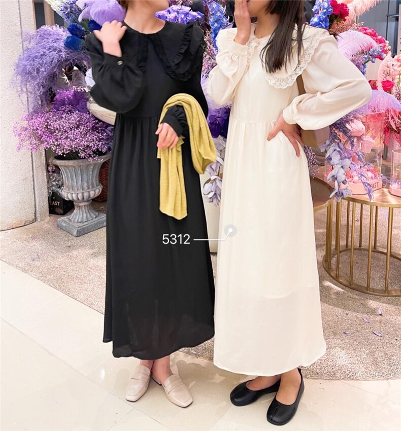 现货韩系蕾丝边连衣裙，女装连衣裙，首选