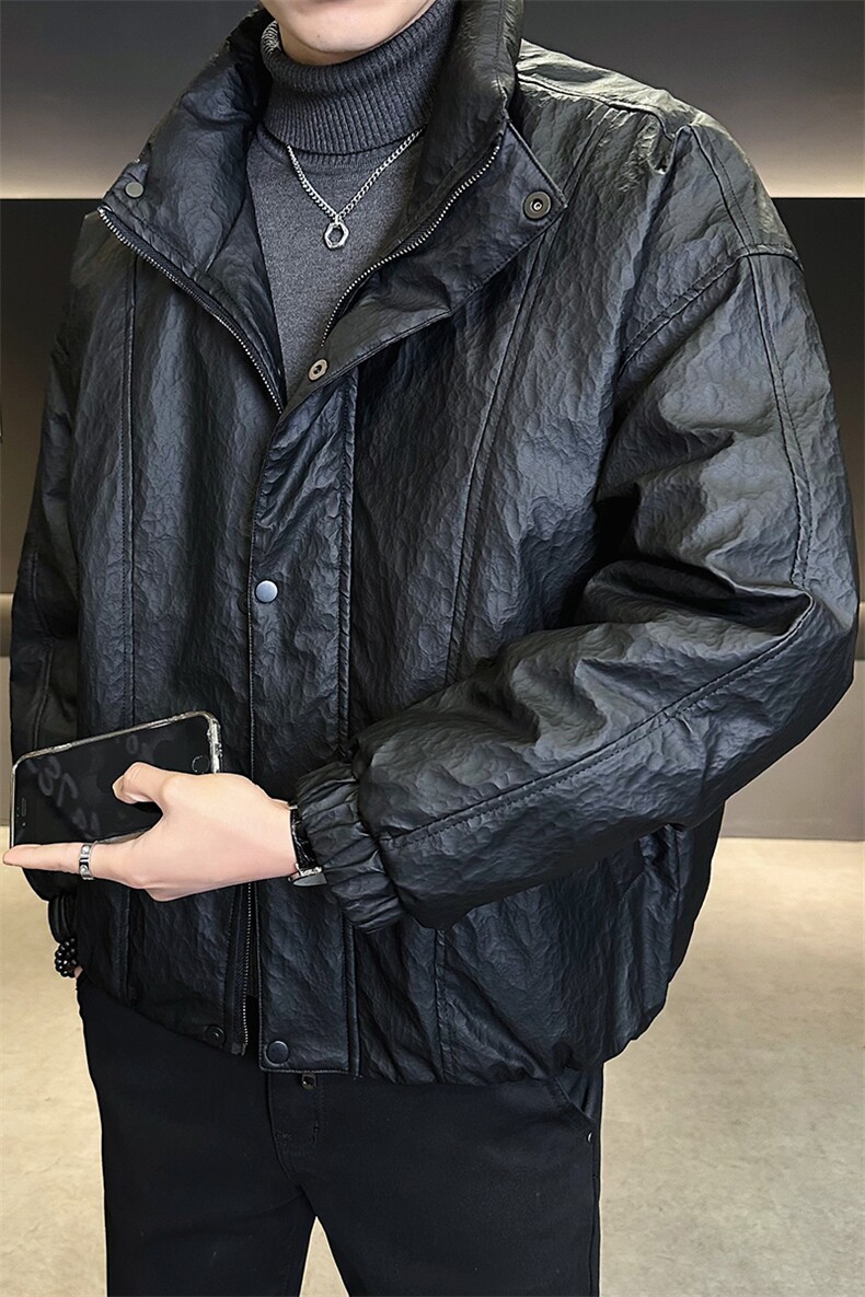 标50绒皮羽绒服高级感男士立领短款外套8087-P235(控券后318),男装羽绒服,电商B338