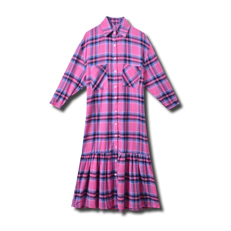 【现货跑量】2025新款格子鱼尾连衣裙2C009/2049/P95K148,女装连衣裙,2C009