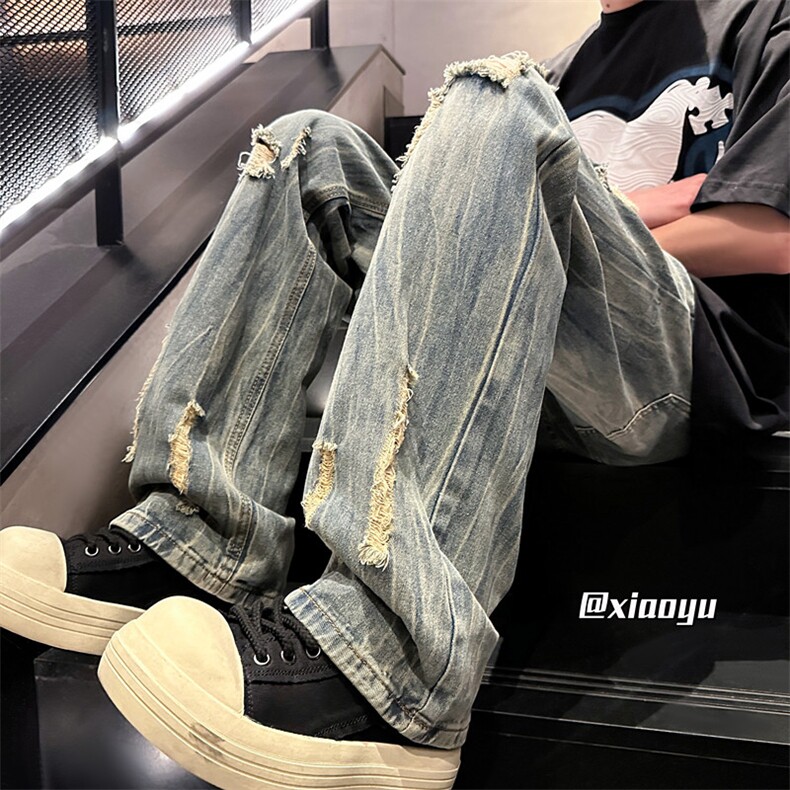XZ616夏季新款破洞牛仔裤休闲九分裤TY2489P65控78,男装牛仔裤,星座512A（原616）