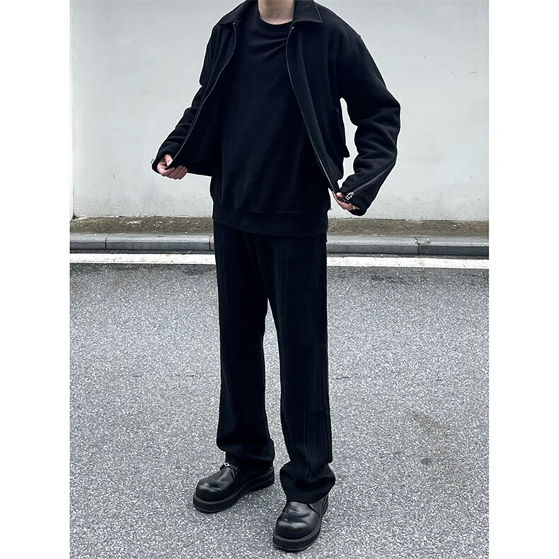 B221美式ins高街暗黑小众喷墨休闲直筒牛仔裤LK23040-P60控78,男装牛仔裤,电商B221