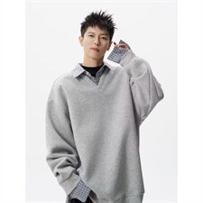 【XZ1112-1现货】卫衣假两件长袖衫翻领P46YW11，男装卫衣，星座1112-1