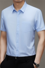 BSS408男式2023年夏季新款衬衫男短袖商务时尚休闲衬衣男装P50，男装衬衫，电商B360