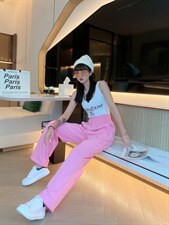 高腰卫裤～粉色，蓝色，绿色～SML，女装休闲裤，LOVELS