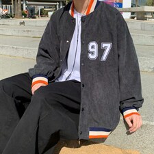 春季港风复古灯芯绒夹克男韩版潮流百搭痞帅棒球服外套潮jk99-p60图片