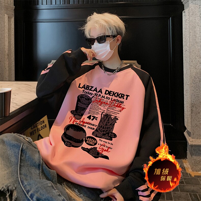 抖音得物供货提供视频秋冬重磅美式宽松织带圆领卫衣0721,男装卫衣,电商A486
