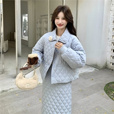 25冬季新款山茶花千金风上衣90羽绒套装2B082-2273-p330k495，女装羽绒服，2B082