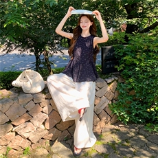 时尚无裙圆领小清新碎花小衫女，女装衬衫，水衣源