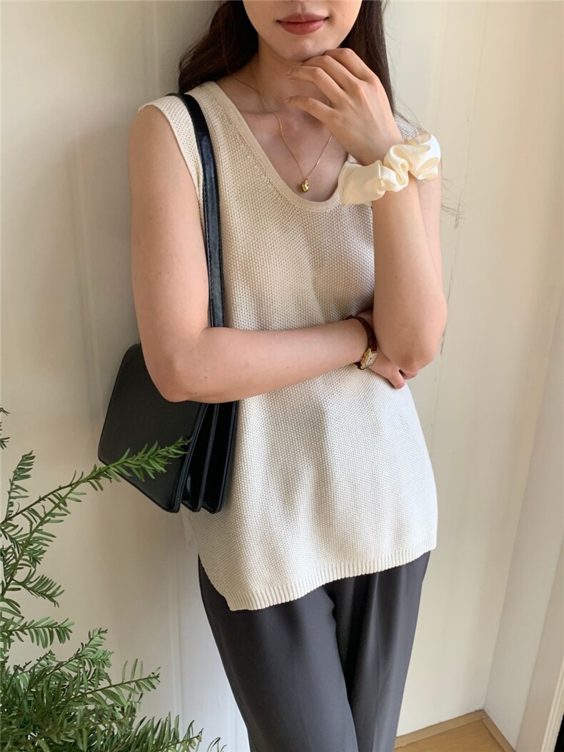 夏季新款短袖t恤女薄款圆领针织宽松百搭半袖上衣,女装T恤,斯尔特羊绒