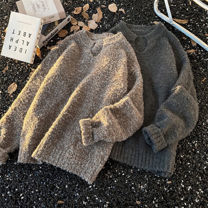 港风秋款男V领毛衣保暖针织衫宽松外套M500P58,男装针织衫/毛衣,星座1013-1