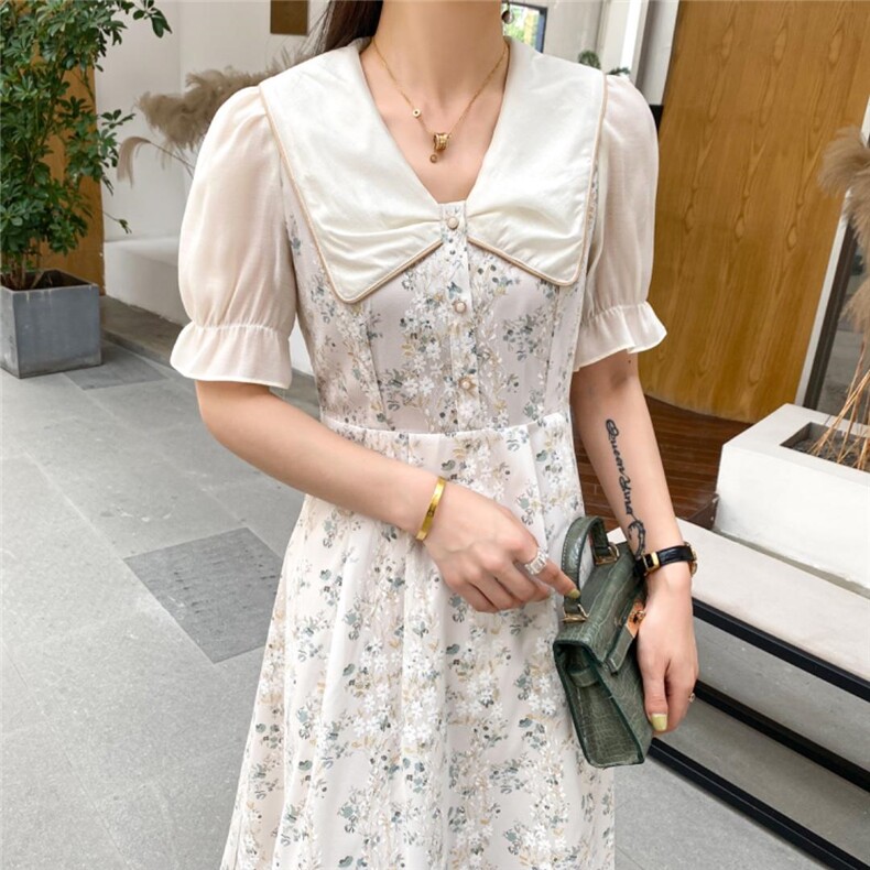 夏季新款碎花连衣裙，女装连衣裙，锦心绣