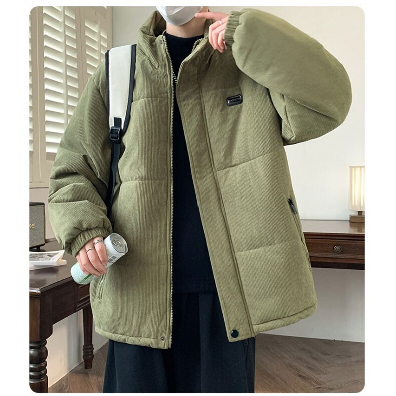 立领灯芯绒棉衣男士秋冬新款加厚保暖棉服潮流休闲棉袄冬季外套,男装棉衣,星座506A