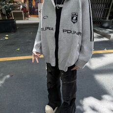 网络图现货毛衣开衫外套女秋冬百搭宽松潮牌情侣RMY338-P80，男装针织衫/毛衣，星座1005-4