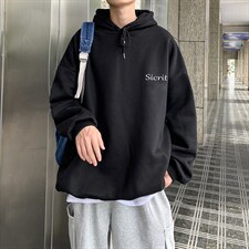 WY2098-P40 纯棉连帽卫衣男大码运动帽衫宽松薄外套男图片