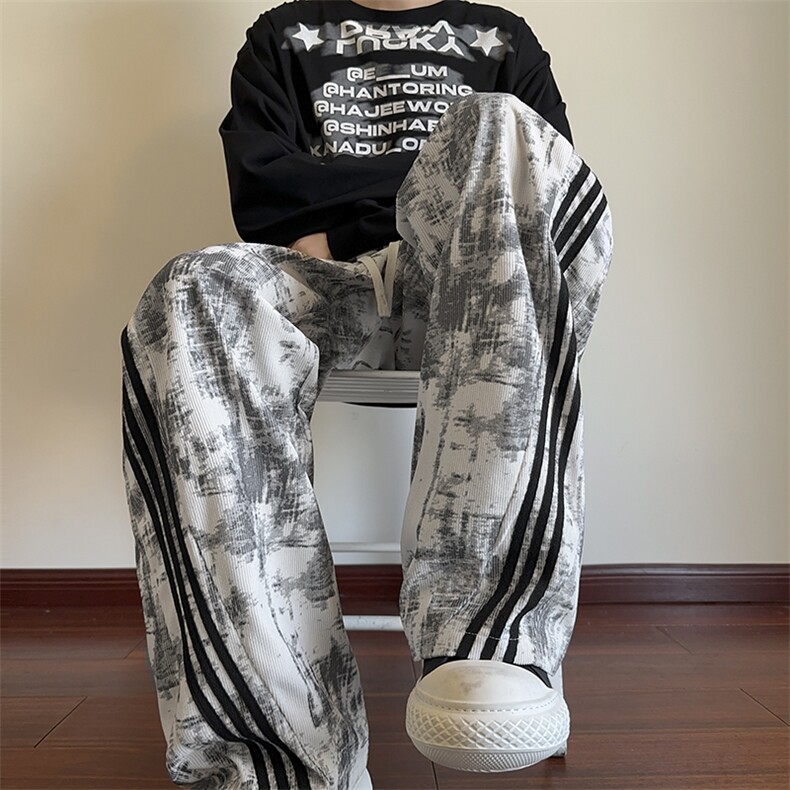 抖音品质秋季新款扎染脏脏裤宽松休闲卫裤B315-K843-特p40控78,男装休闲裤,电商B315