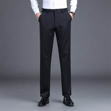 D9202春夏新款男士商务休闲弹力纯色休闲裤免烫透气修身长裤110图片